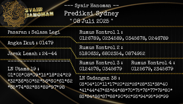 --- Syair Hanoman -- - Prediksi Sydney