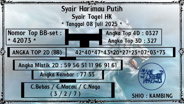 Syair Harimau Putih - Syair Togel HK