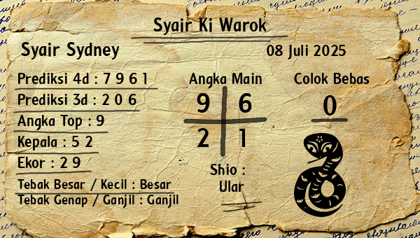 Syair Ki Warok - Syair Sydney