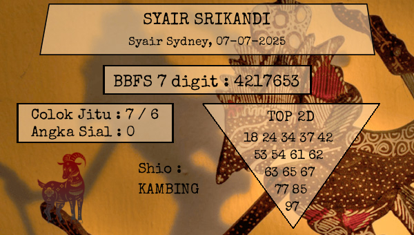 SYAIR SRIKANDI - Syair Sydney